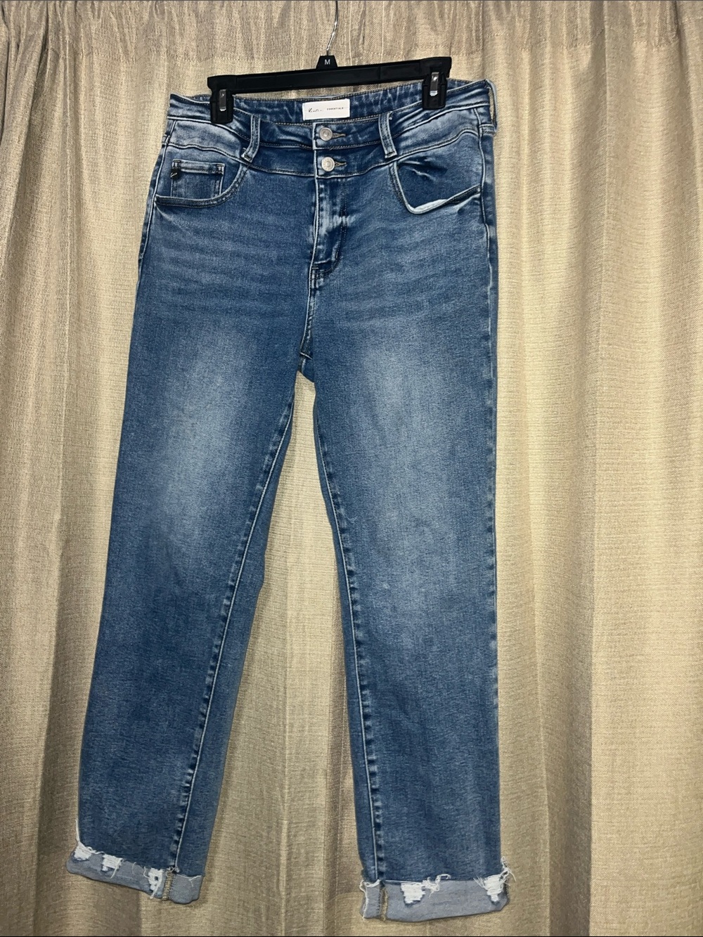 KanCan Distressed Cropped Ankle Jeans - Blue